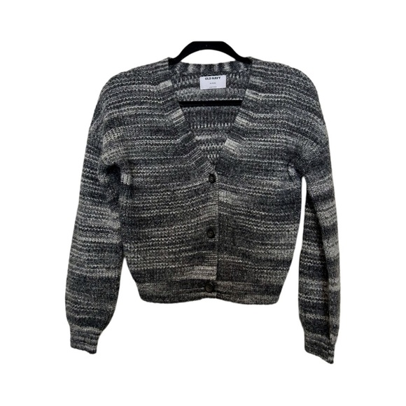 Old Navy Cropped Space-Dye Button Front Cardigan Sweater NWT Size M (8) - Picture 1 of 6